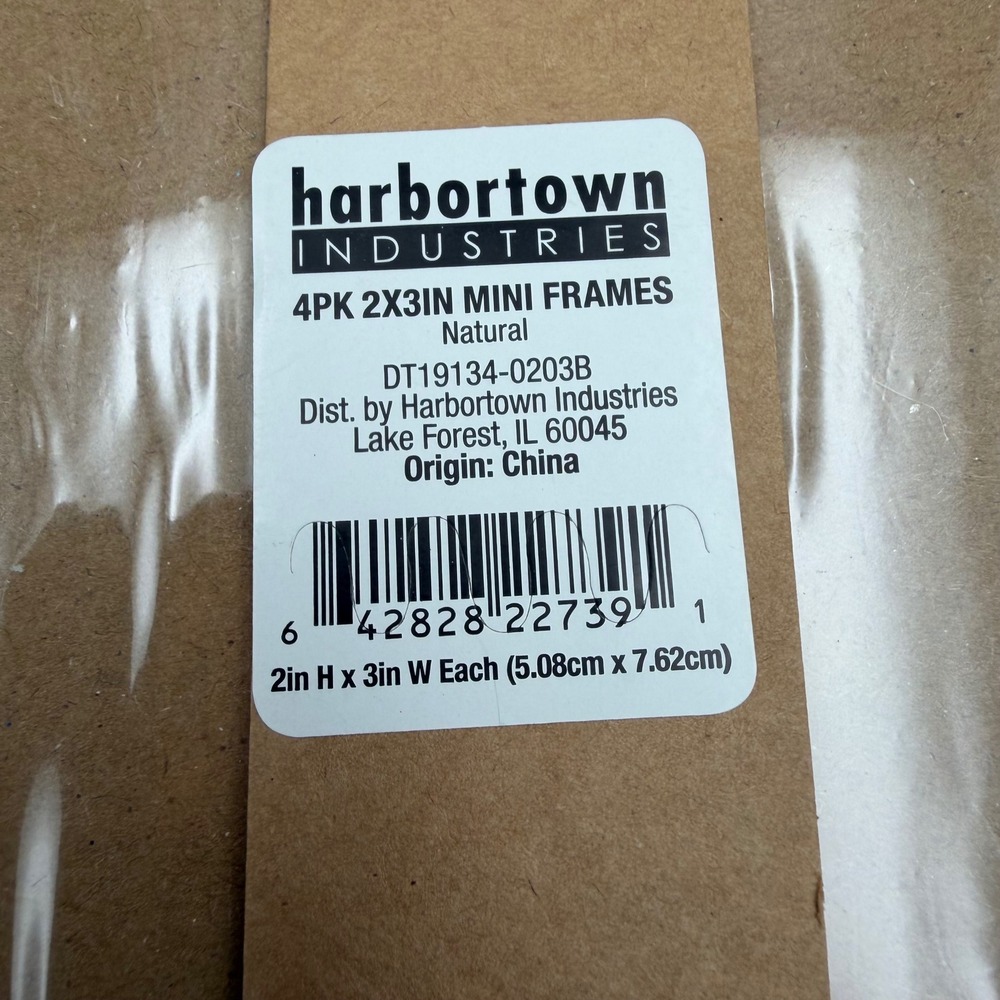 Harbortown Industries 4 Pack 2x3 Mini Photo Frames Natural Brass DT19134-0203B